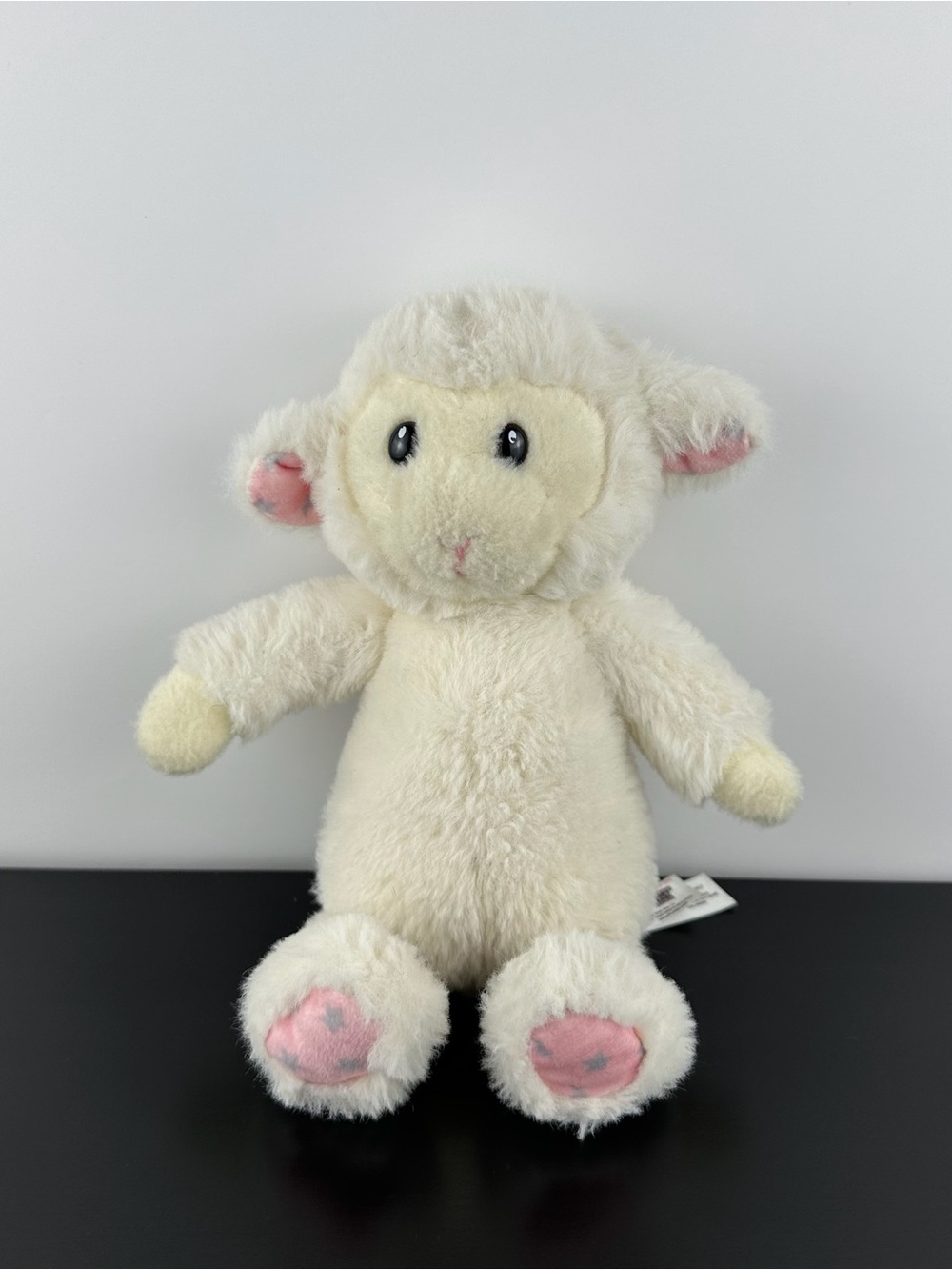 World's Softest RARE White Cream & Pink Lamb Sheep 10" Worlds Soft Stars Plush